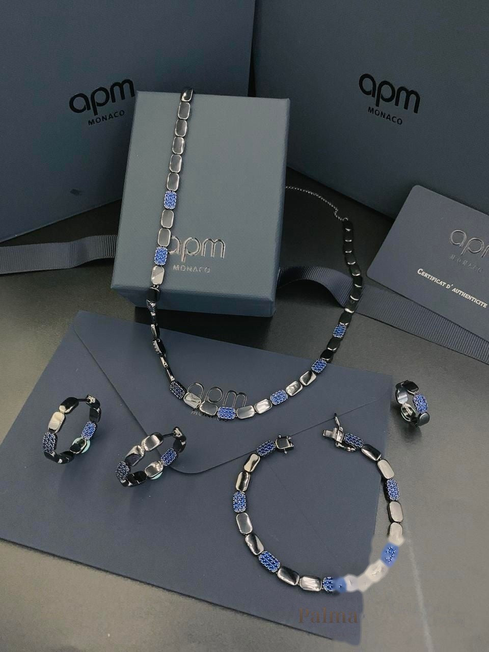 APM Jewelry | Monaco Toned Set Blue Silver