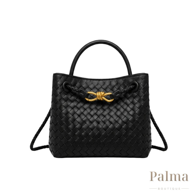 Bottega Veneta Bag | Black Woven Leather Top-Handle Tote