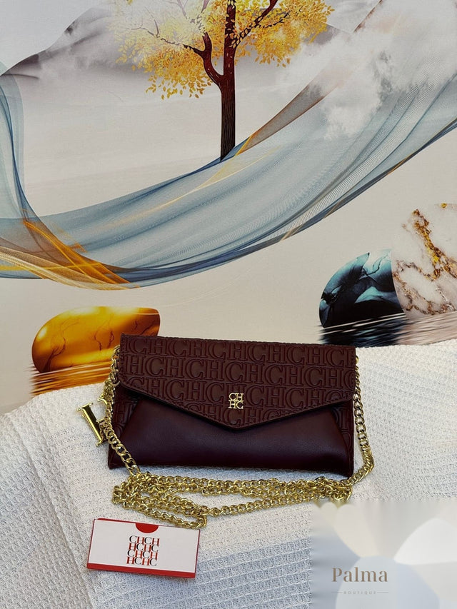 Carolina Herrera Bag | Envelope Crossbody Maroon