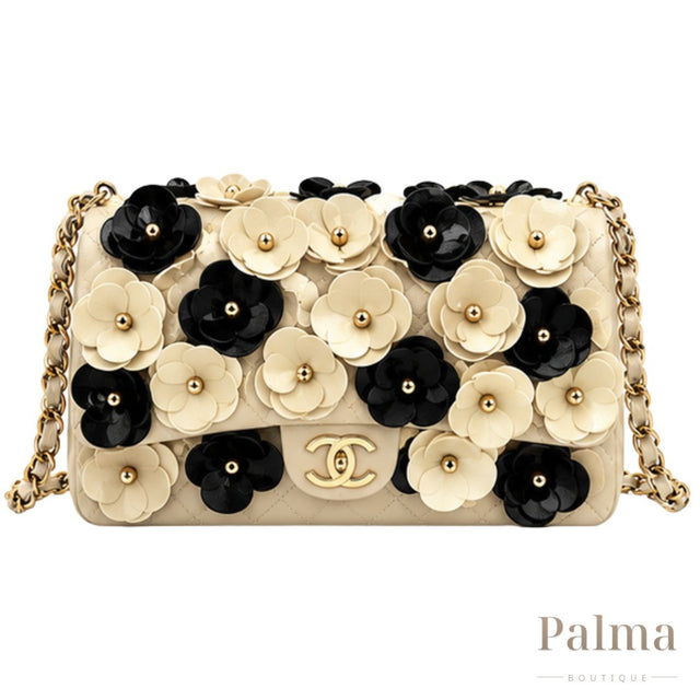 Chanel Bag | Camellia Appliqué Beige
