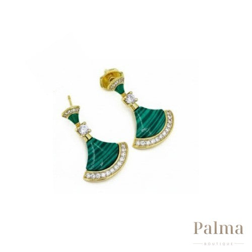 Bvlgari Jewelry | Green Fan Earrings