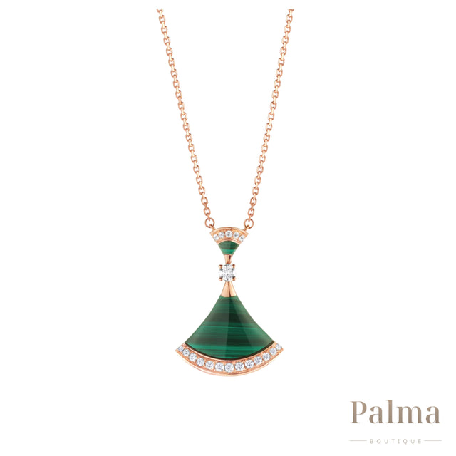 Bvlgari Jewelry | 18K Rose Gold Pendant Set Diamond Necklace