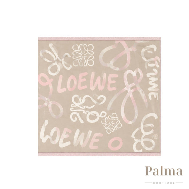 Loewe Scarf | Handwritten Signatures Light Beige