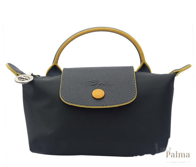 Longchamp Bag | Dark Grey & Yellow