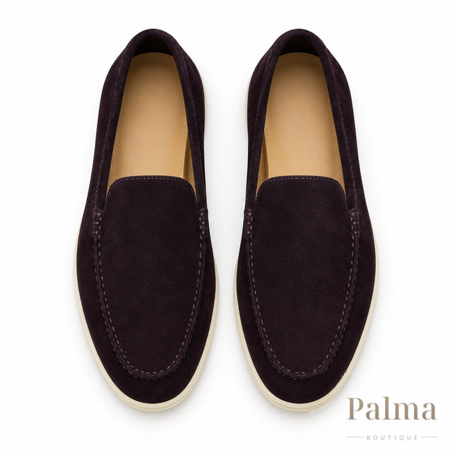 Loro Piana Footwear | Summer Walk Suede Dark Aubergine