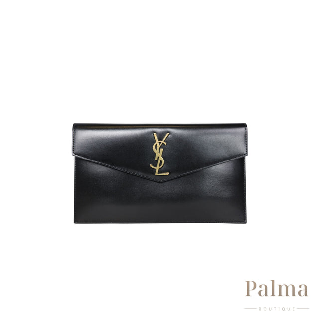 YSL Bag | Uptown Pouch Black Calfskin Leather