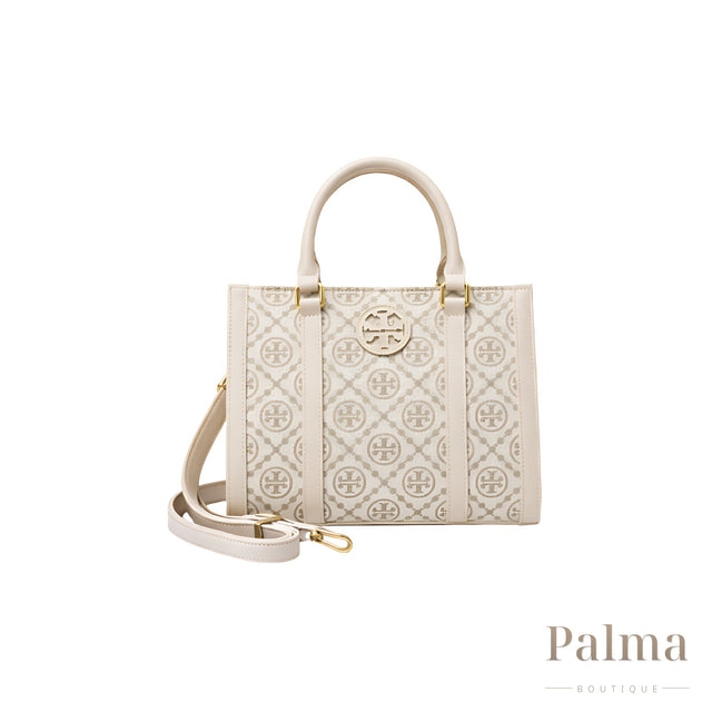 Tory Burch Bag | T Monogram Mini Tote Ivory