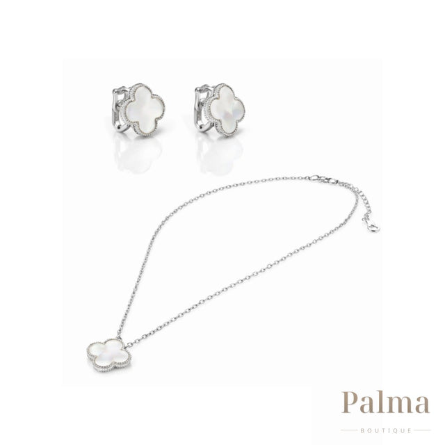 Van Cleef Jewelry | Alhambra White Clover Jewelry Set