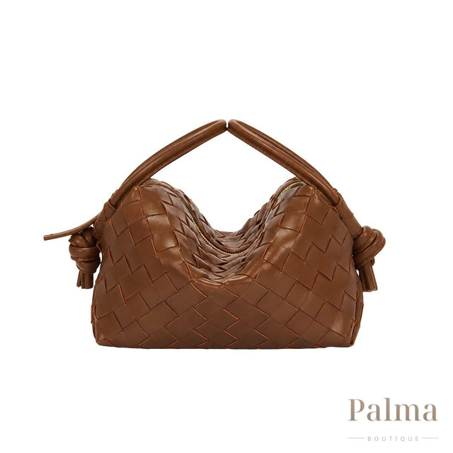Bottega Veneta Bag |  Woven Leather Crossbody Camera Bag – Brown